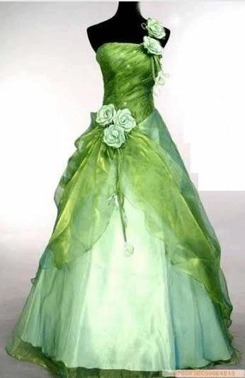 Wedding dress color green