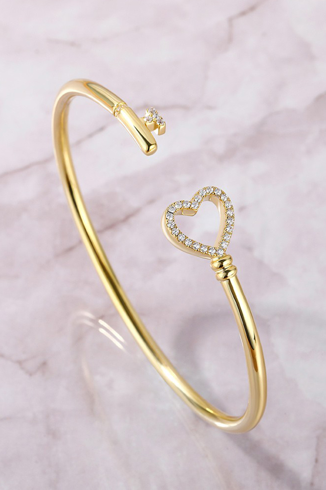 gold diamond bangles for bridal single line jeuliajewelry