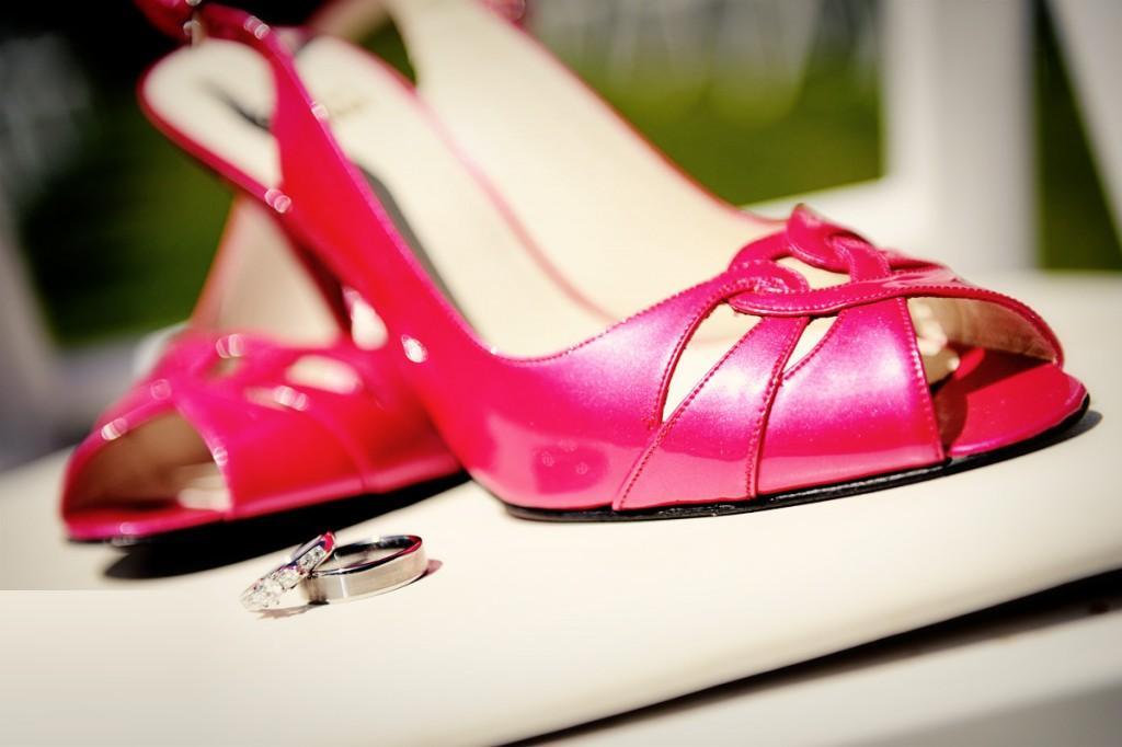pink wedding shoes for bride