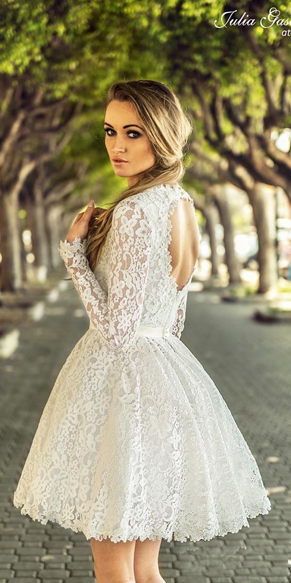 short wedding open long sleeves full lace julia gastol
