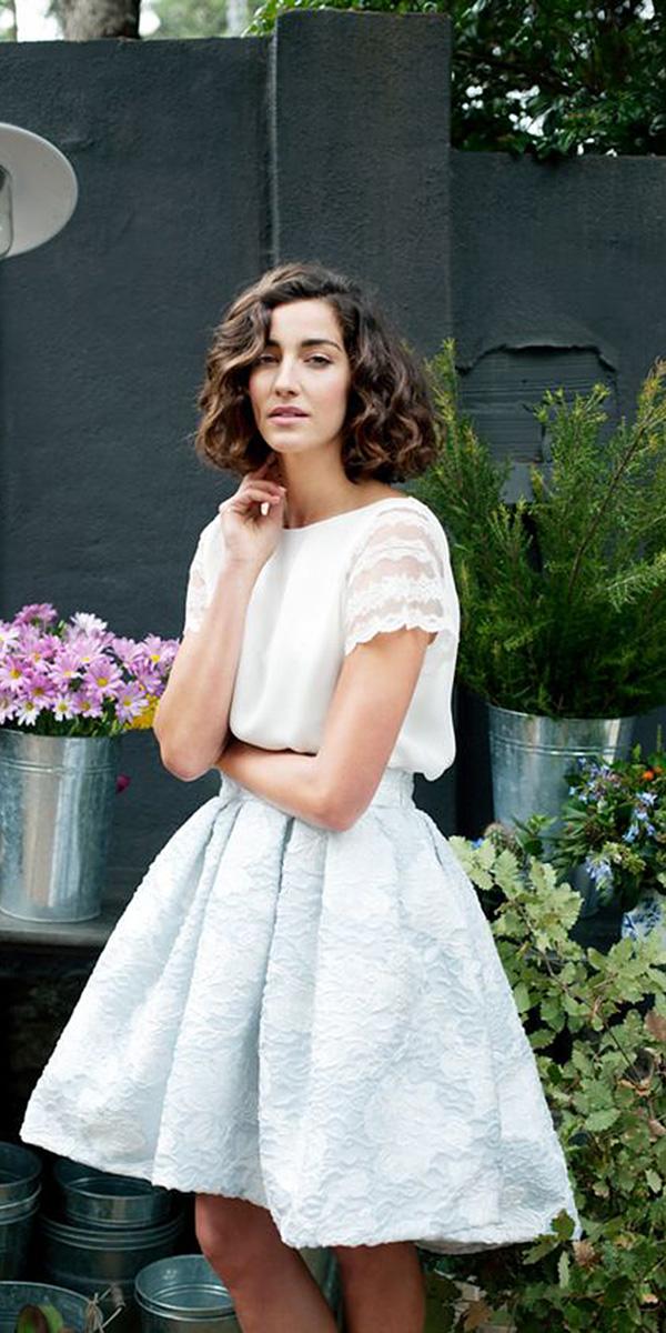 short wedding dresses with cap sleeves for beach verónica miranda