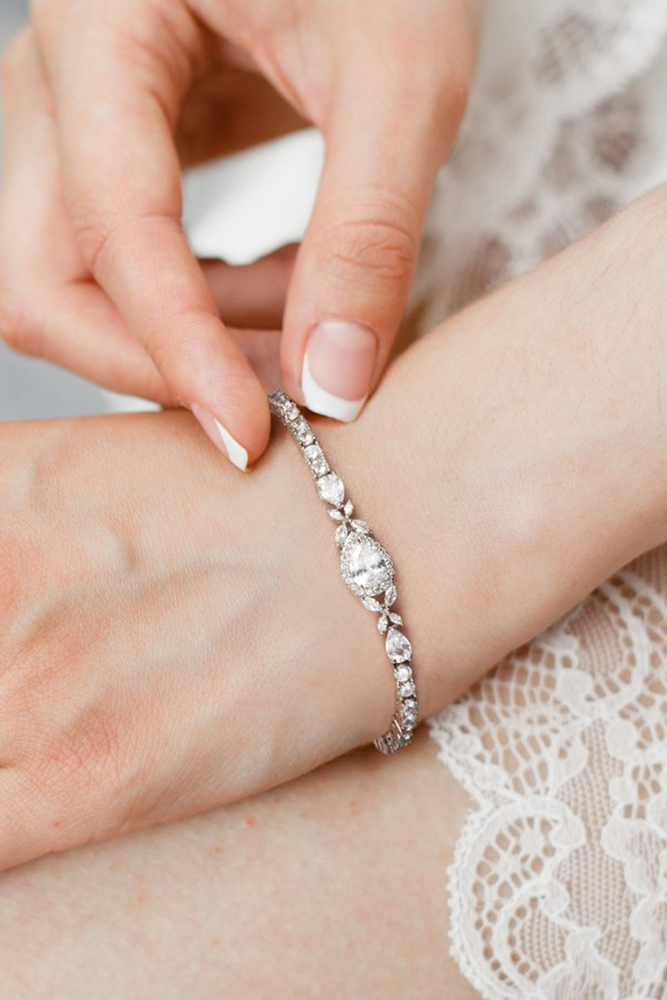 silver diamond bangles for bridal single line sweetvjewelry