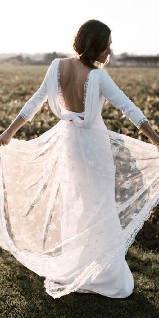 western wedding dresses sheath low back with overskirt rustic with sleeves rime arodaky