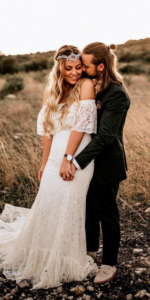 western wedding dresses straight lace off the shoulder country chris and ruth