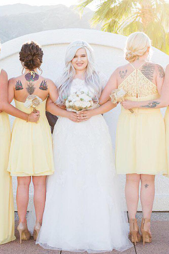 yellow bridesmaid dresses short pale color davids bridal