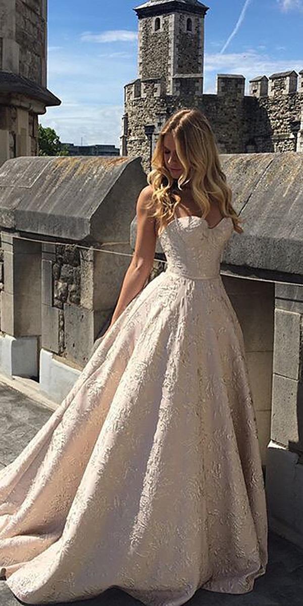 a line wedding dresses sweetheart champagne with train suzannene ville