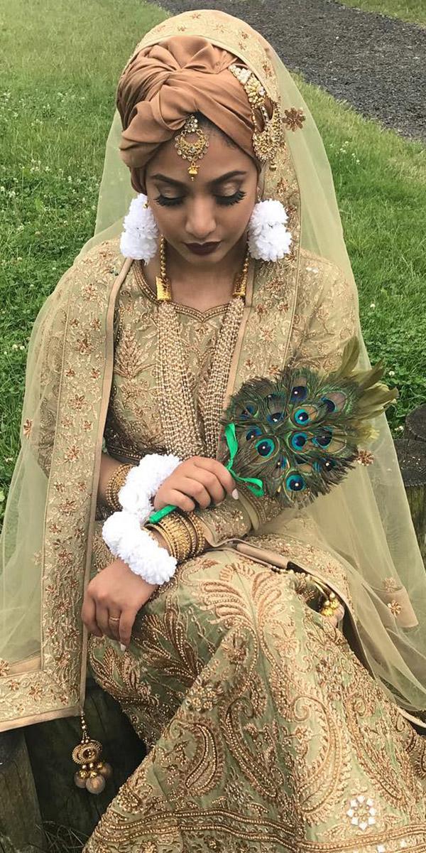 muslim wedding dresses gold hijab embellishment humaira waza