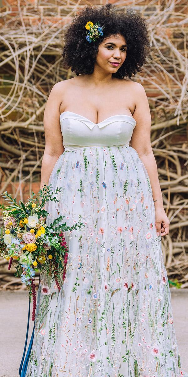 plus size wedding dresses a line sweetheart strapless floral appliques louise rose couture
