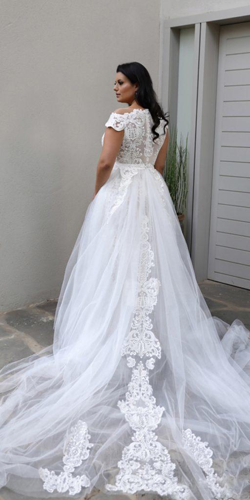 plus size wedding dresses ball gown lace back with train studio levana