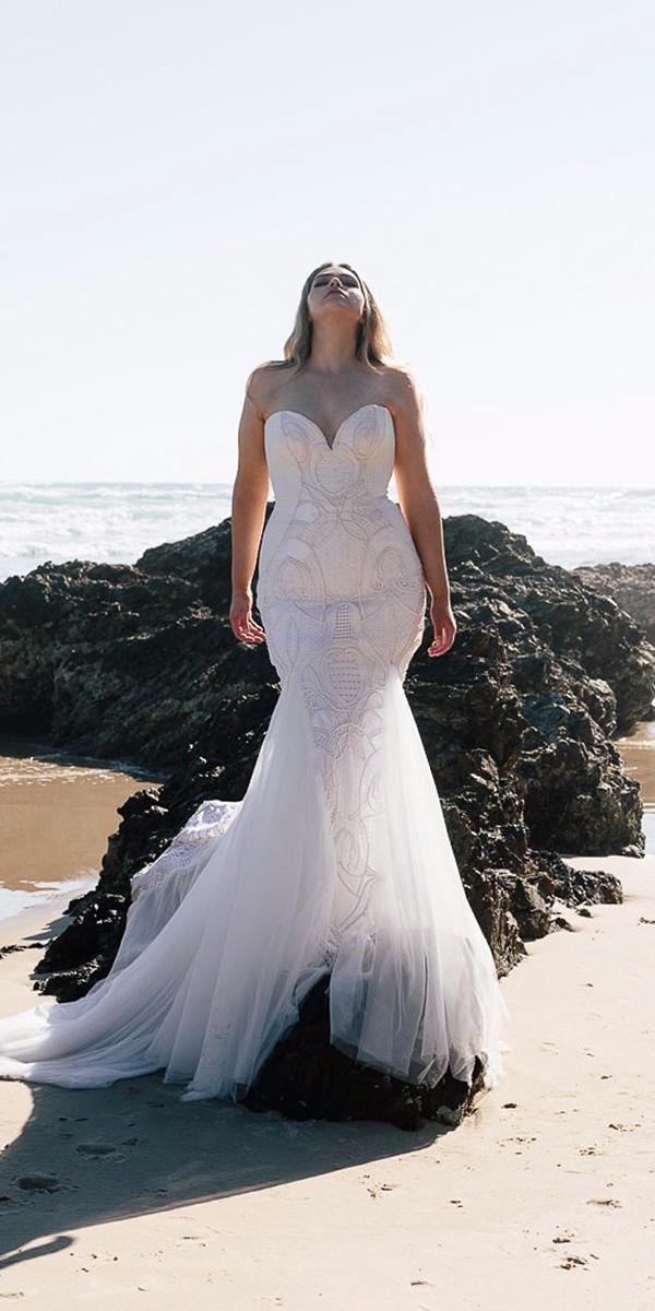 plus size wedding dresses mermaid beach sweetheart strapless one day
