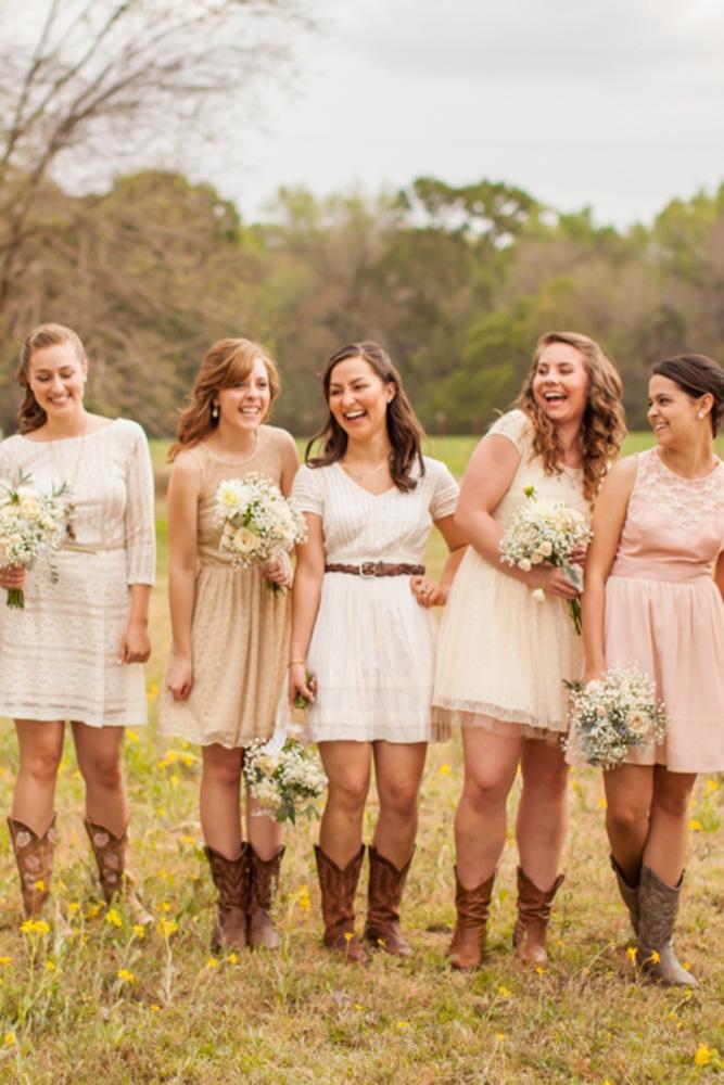short bridesmaids dresses with boots katelyn owens photography