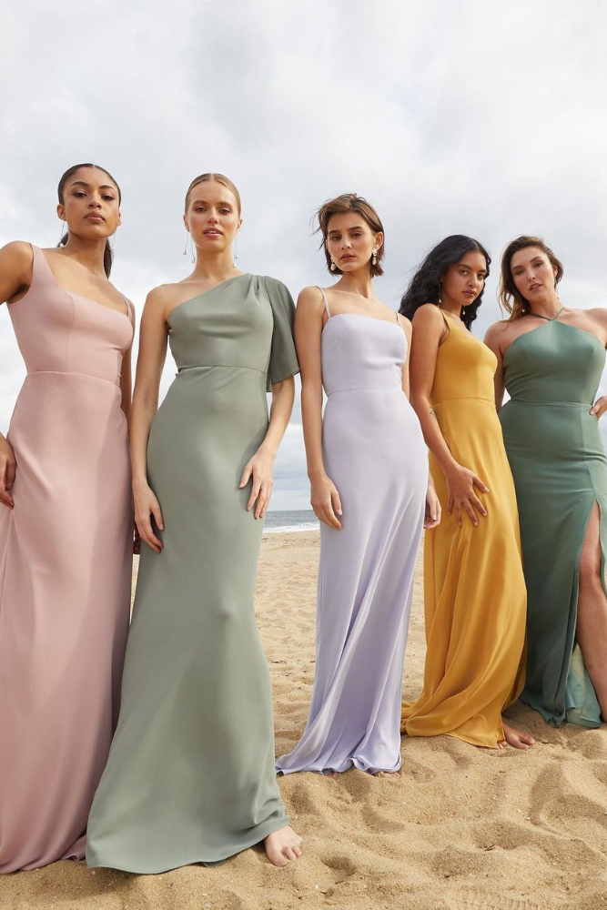 summer bridesmaid dresses long gowns in different colors