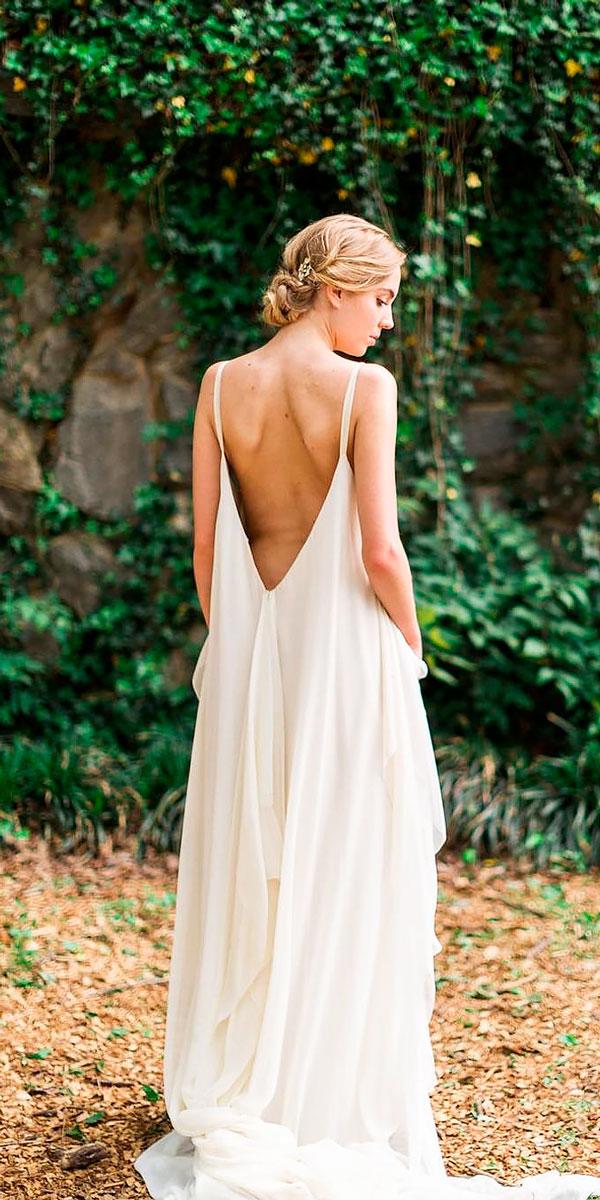 simple straight spaghetti straps backless wedding dresses carol hanan