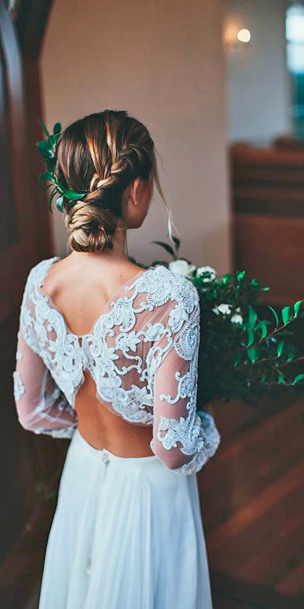 straight lace long sleeved backless wedding dresses ivy road