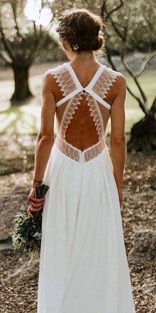 Wild Lace Chiffon Beach Wedding Dress