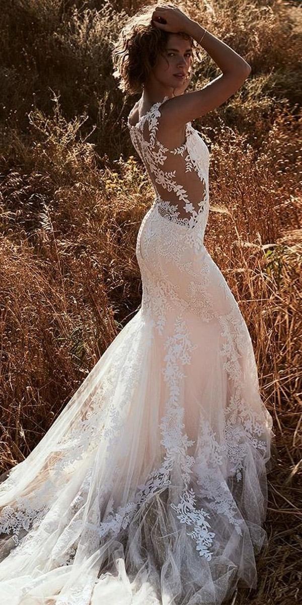 lace beach wedding dresses sheath tatoo effect back lillian west