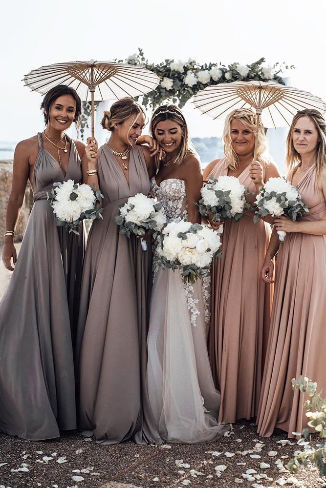 long bridesmaid dresses with boots