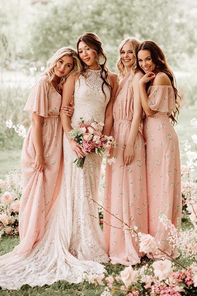  rustic bridesmaid dresses long rose floral country laurenscotti