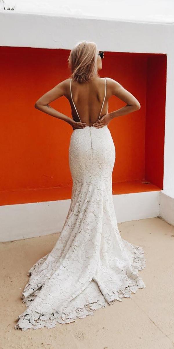  fit and flare backless lace laudae bride wedding gown styles