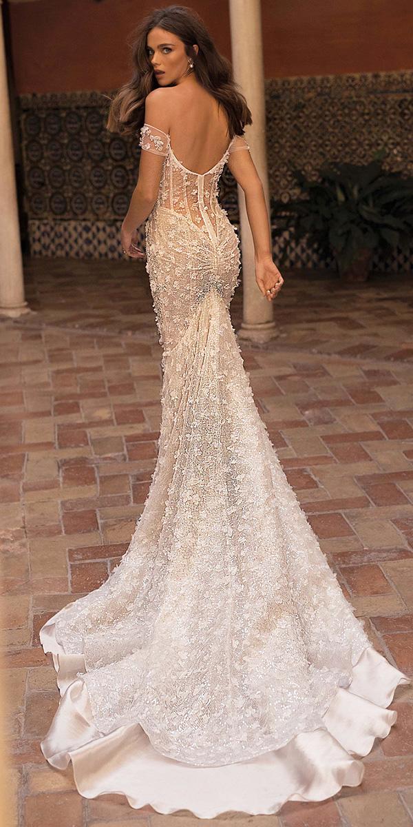  wedding-gown styles trumpet off the shoulder low back floral berta