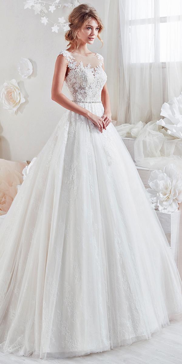aline with scoop and embroidered lace and bel nicole spose wedding dresses