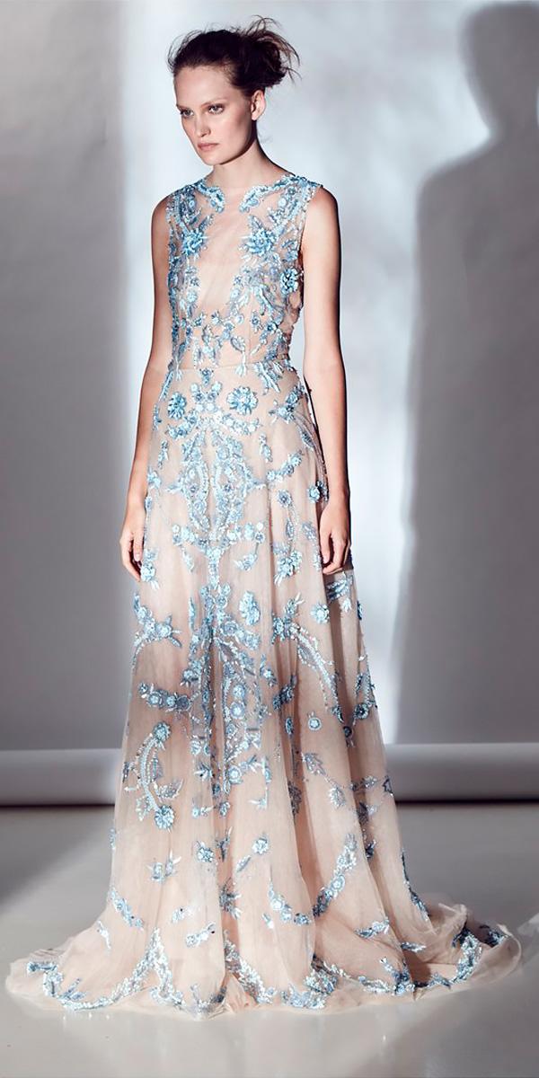 a line bateau illusion-neckline colored wedding dresses 2018 rivini
