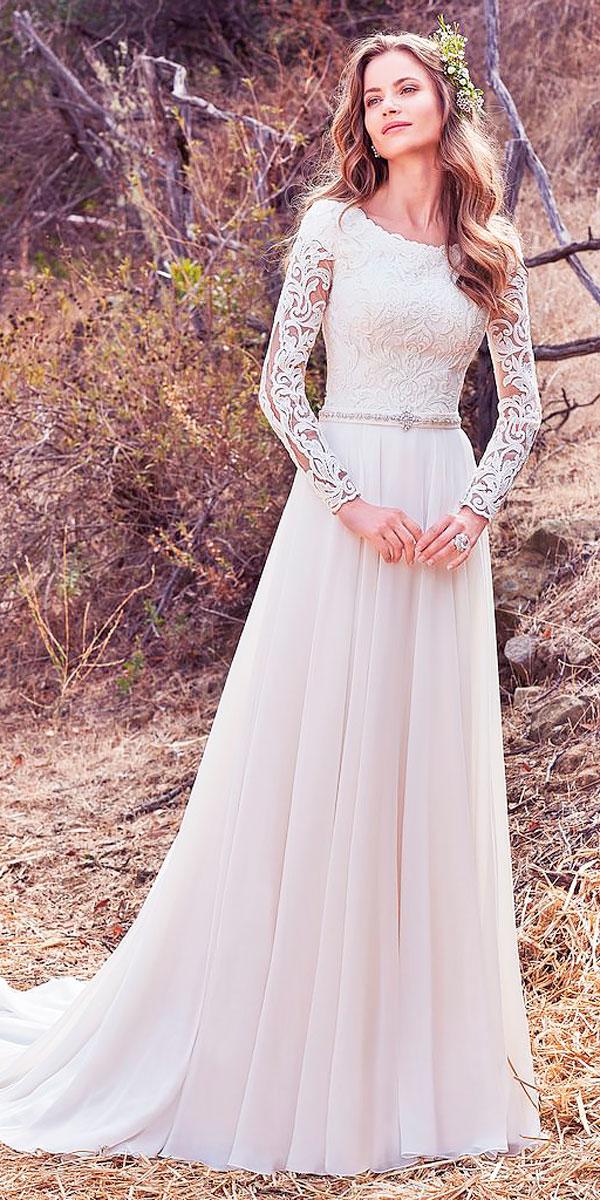 a line lace bodice with illusion long sleeves wedding dresses with lace sleeves maggie sottero
