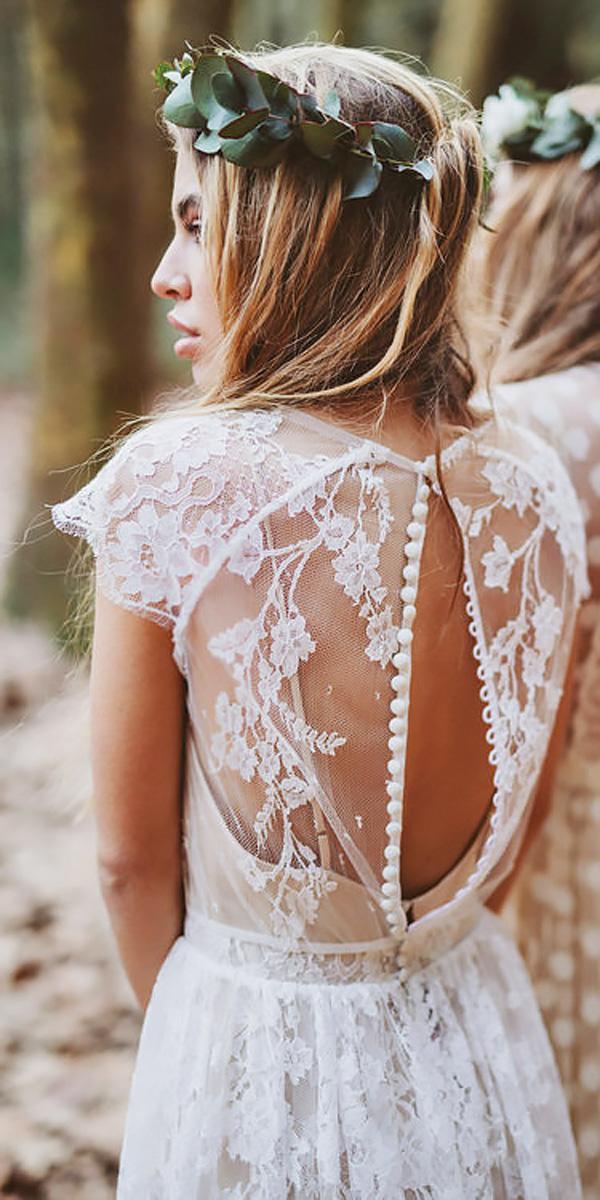 a line lace cap sleeve open back bohemian wedding dresses serafin castillo