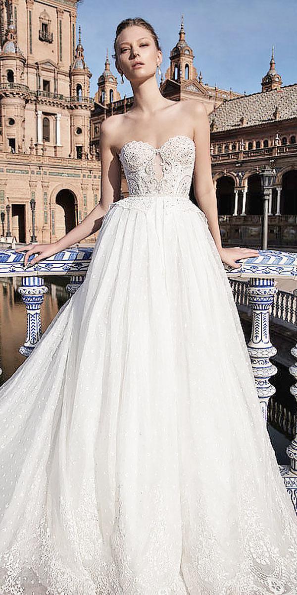 a line lace strapless sweetheart ivory wedding dresses alon livne