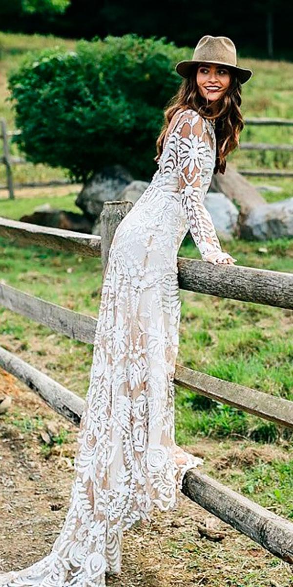 a line lace with long sleeves modest wedding dresses rue de seine bridal