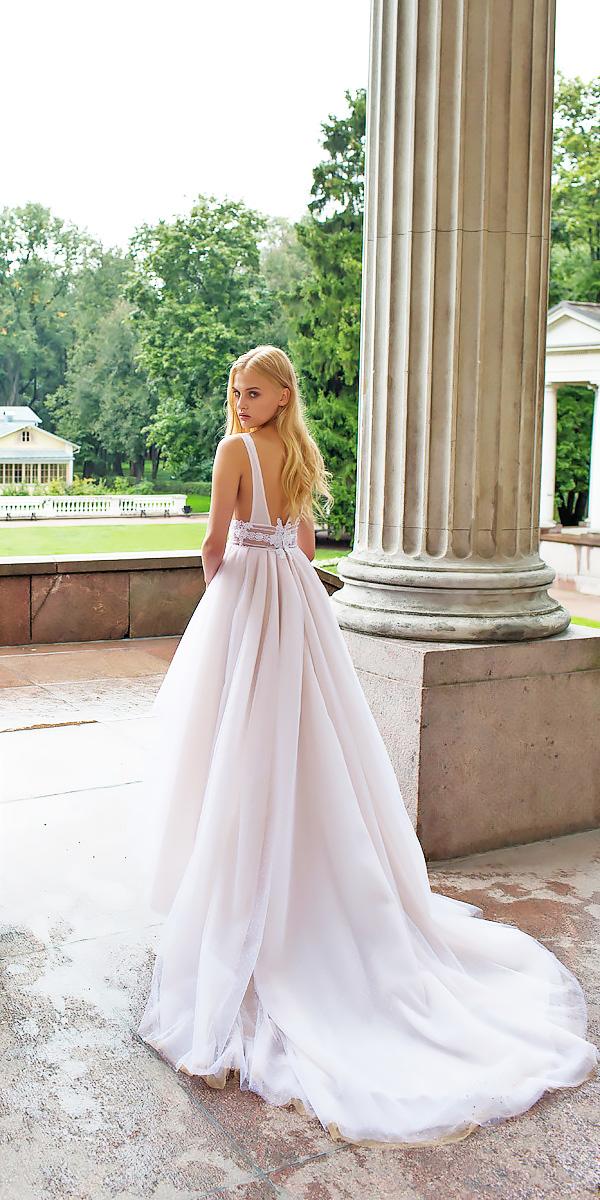 a line open back wedding dresses nurit hen