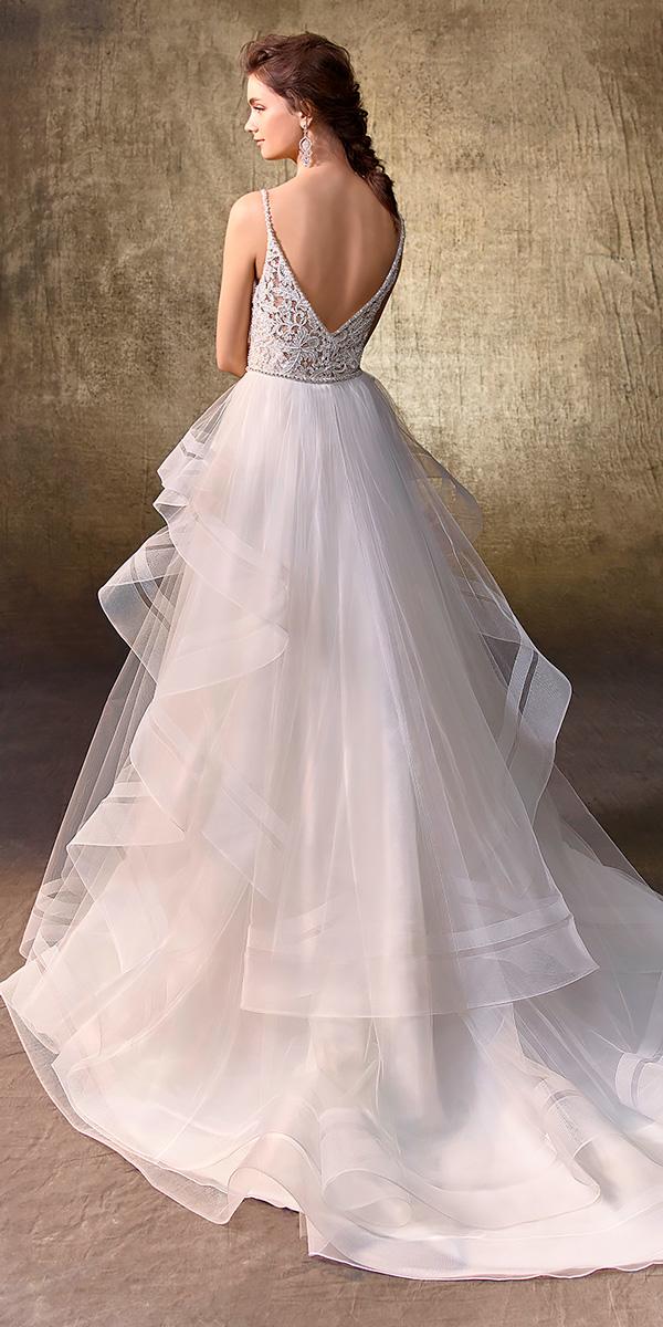 a line spaghetti strap with v shape open back wedding dresses enzoani luna