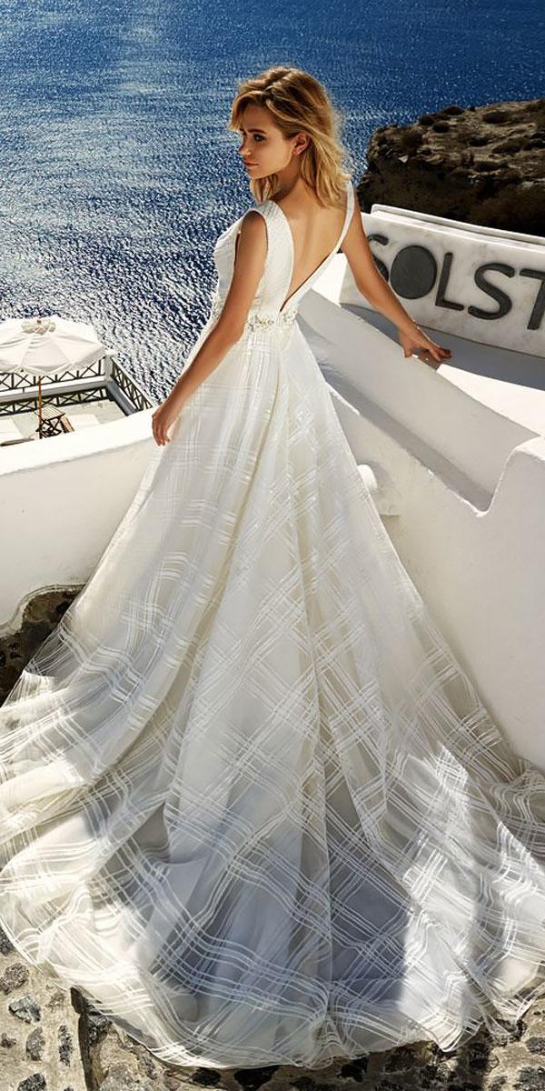 a line v shape open back wedding dresses eva lendel