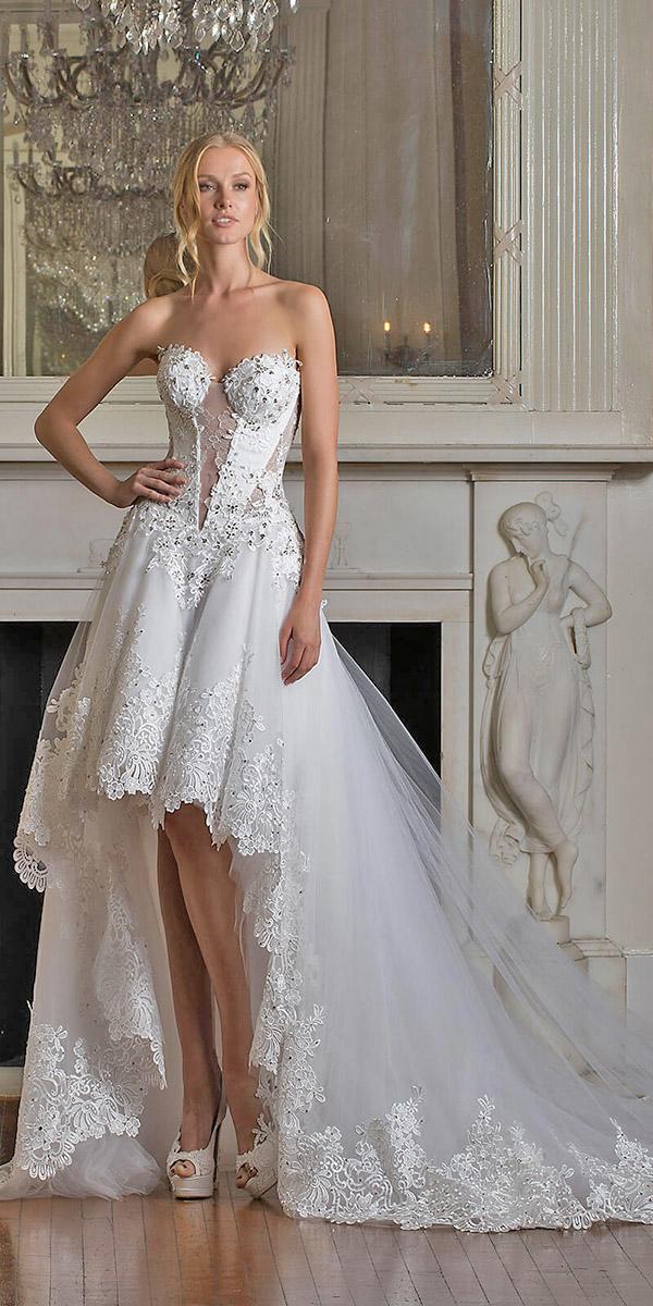 aline asymetric skirt with sweetheart pnina tornai wedding dresses