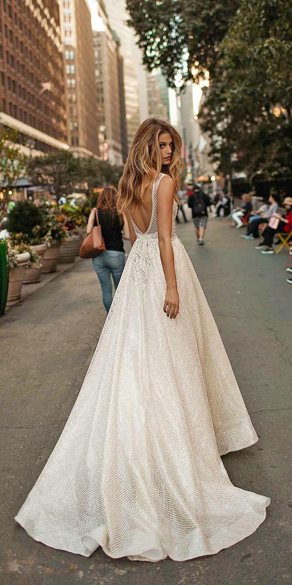aline open back with train berta bridal wedding dresses