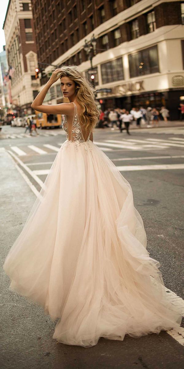 ball gown v neckline with open bac berta bridal wedding dresses