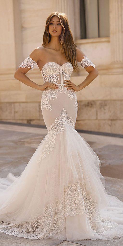 berta bridal wedding dresses fit and flare sweetheart with detached sleeves