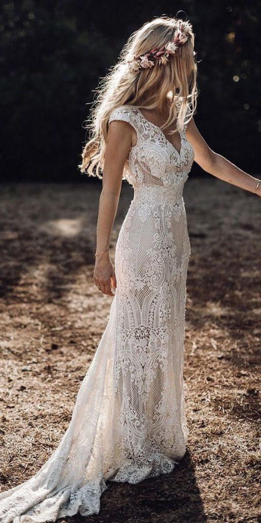 Bohemian elegant wedding dress best sale