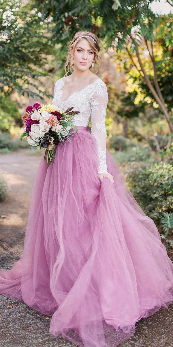  colored wedding dresses with long sleeeves lactop purple skirt sweet caroline styles