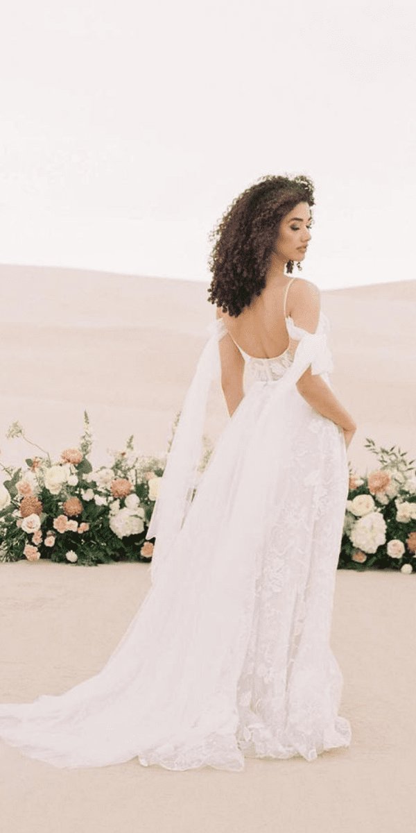 elegant wedding dresses beach lace gown