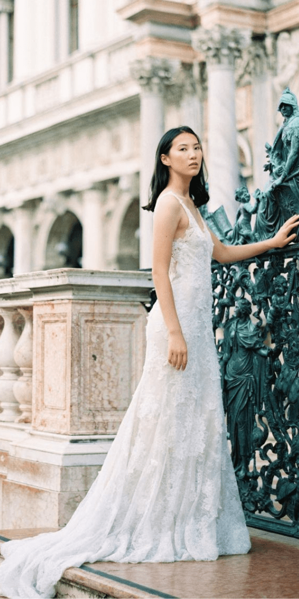 elegant wedding dresses bride in mermaid gown