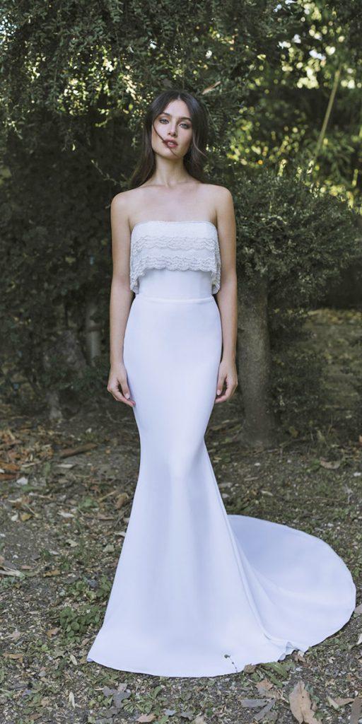 elegant wedding dresses mermaid simple straight neckline country lihi hod
