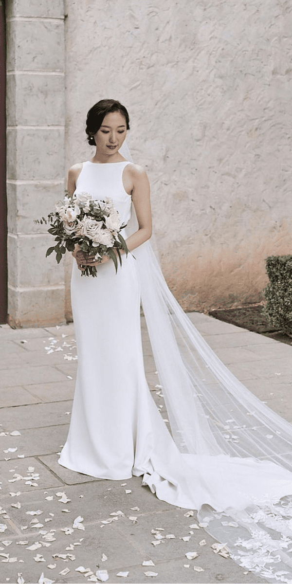elegant wedding dresses simple gown with train