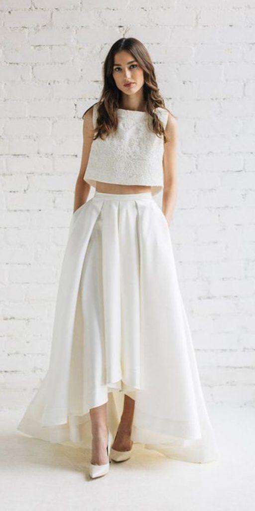high low wedding dresses detached skirt simple jurgita bridal