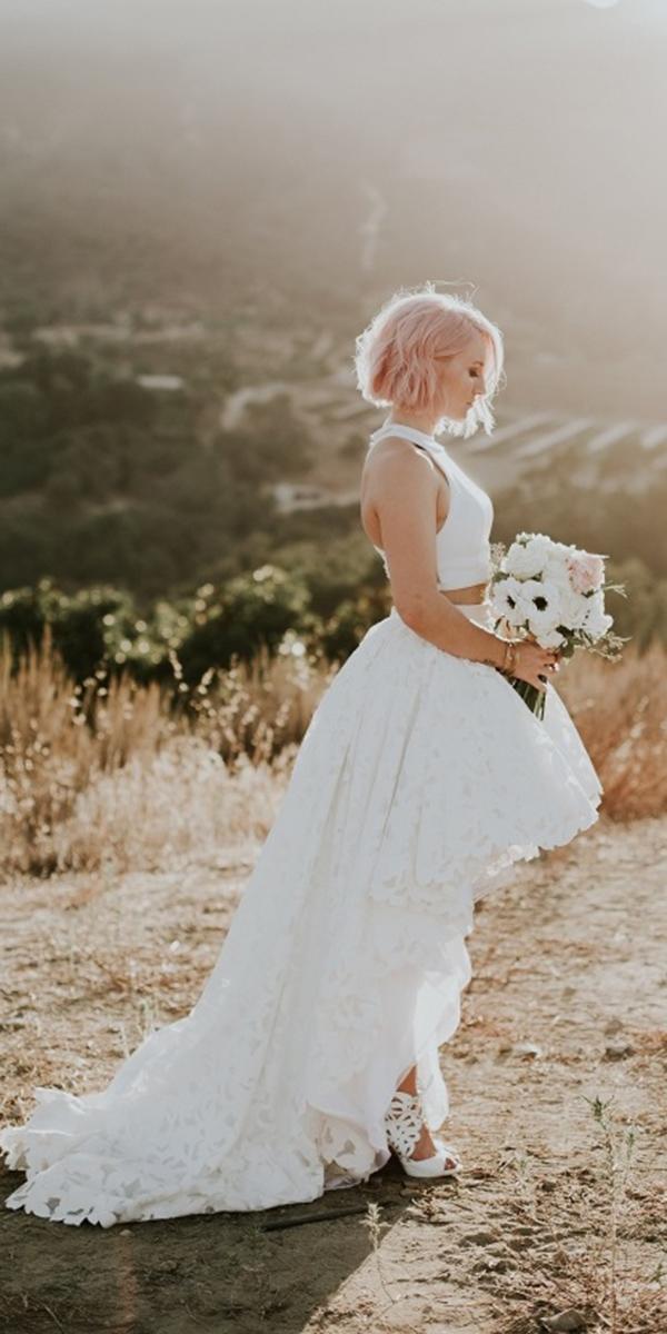 high low wedding dresses summer sleveless country lace jc guzman photo