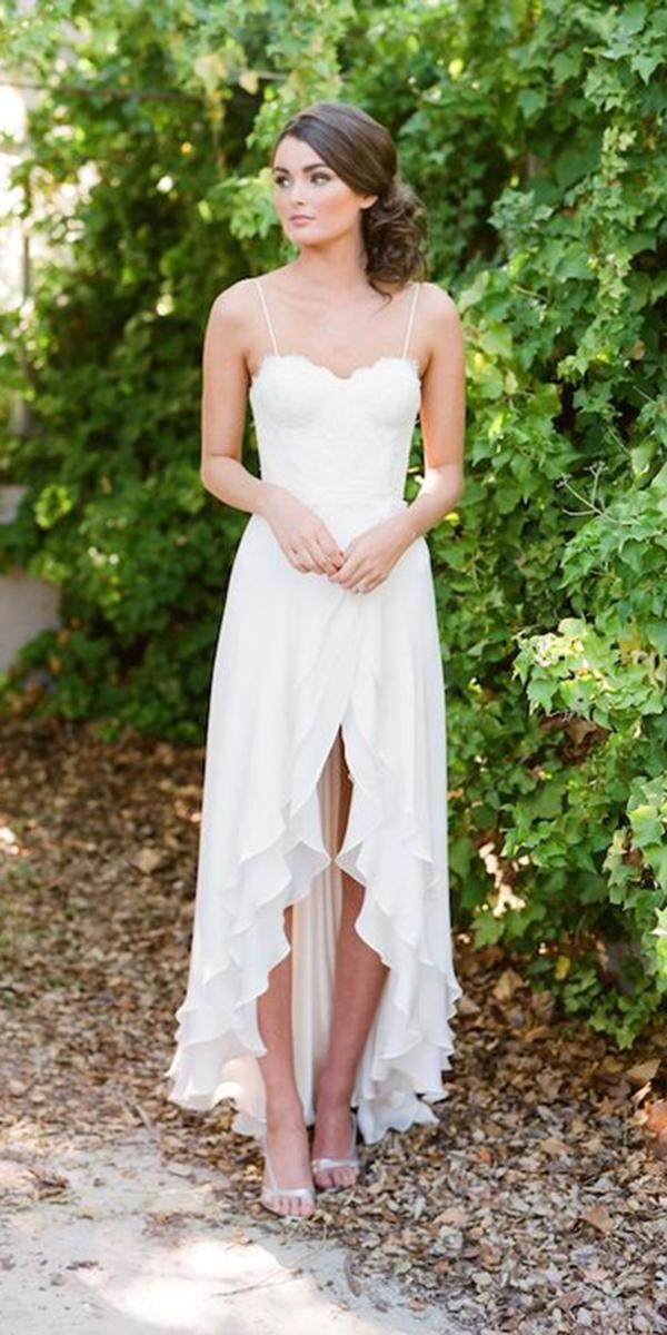 high low wedding dresses with spaghetti straps sweetheart jose villa