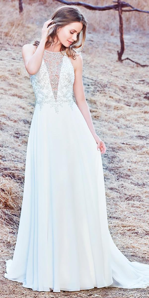 illusion deep v neckline sleeveless sheath wedding dresses 2018 maggie sottero