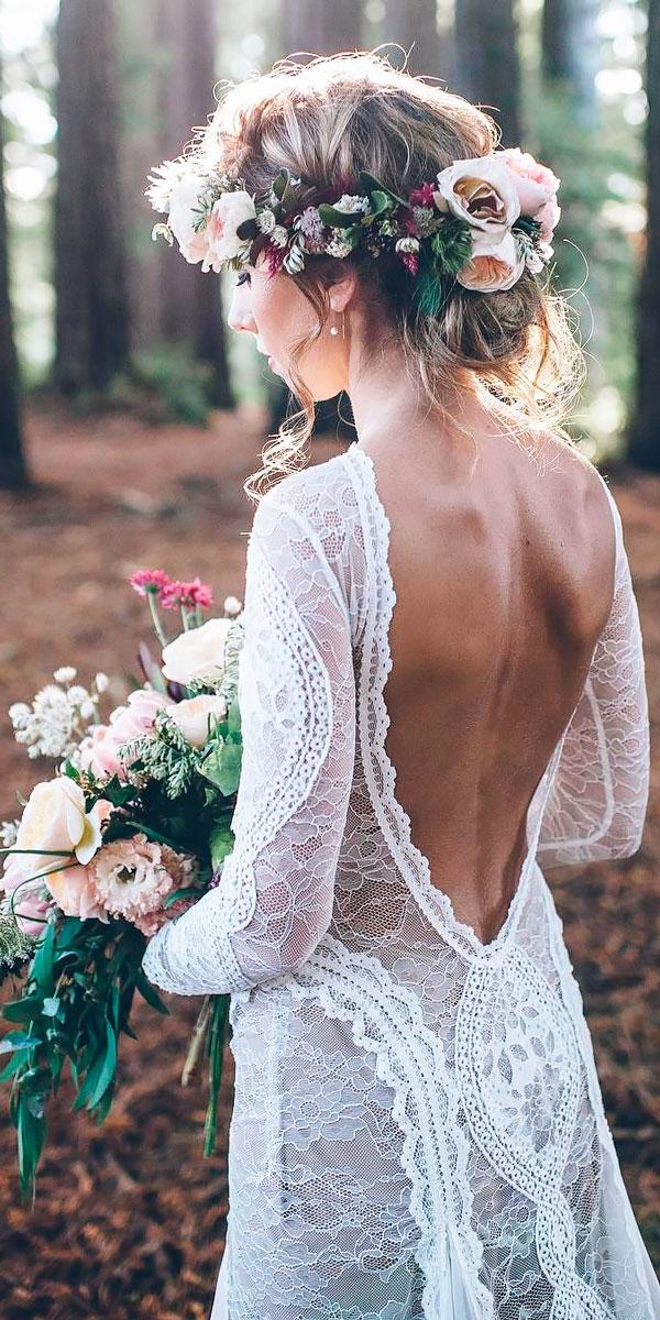 lace low open back with long sleeves bohemian wedding dresses grace loves lace