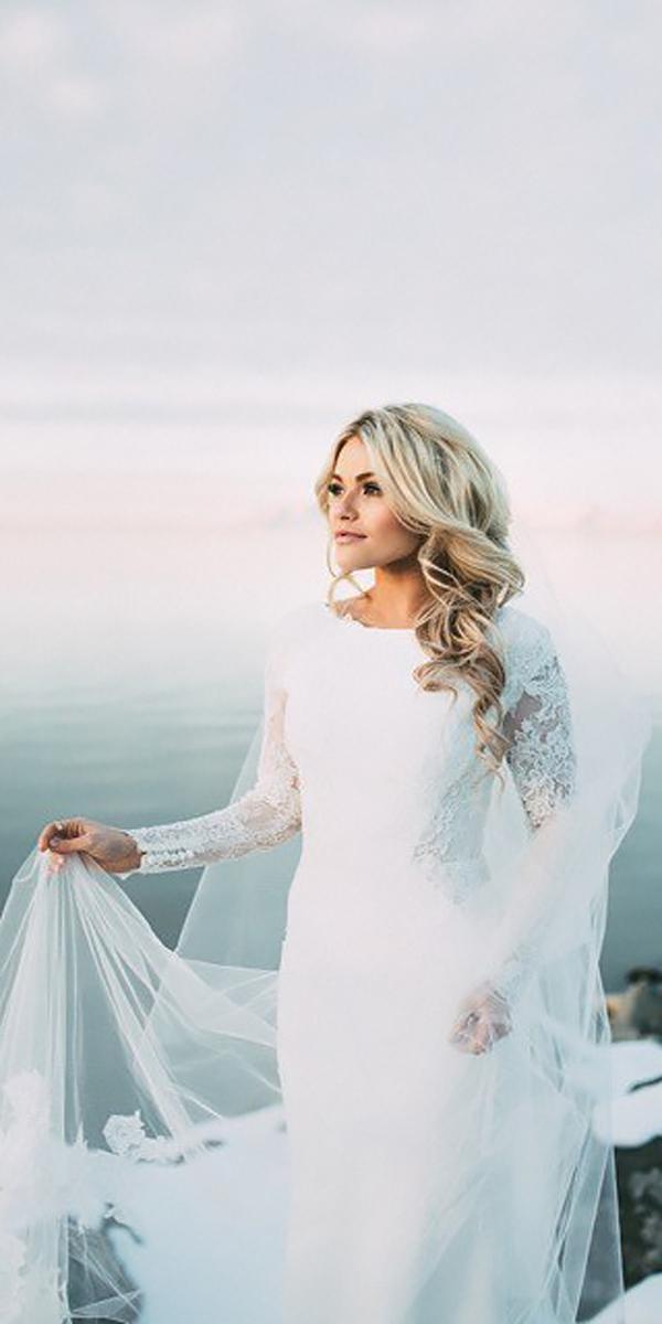 lace sheath modest wedding dresses with long sleeves india earl