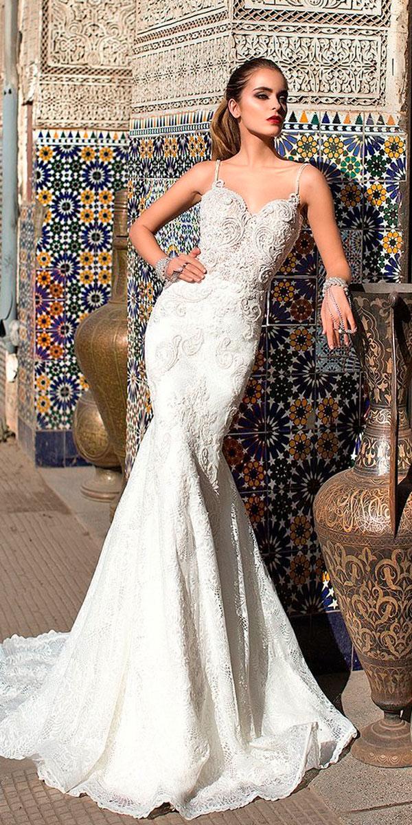 mermaid elegant wedding dresses lace strapless sweetheart neckline lorenzo rossi